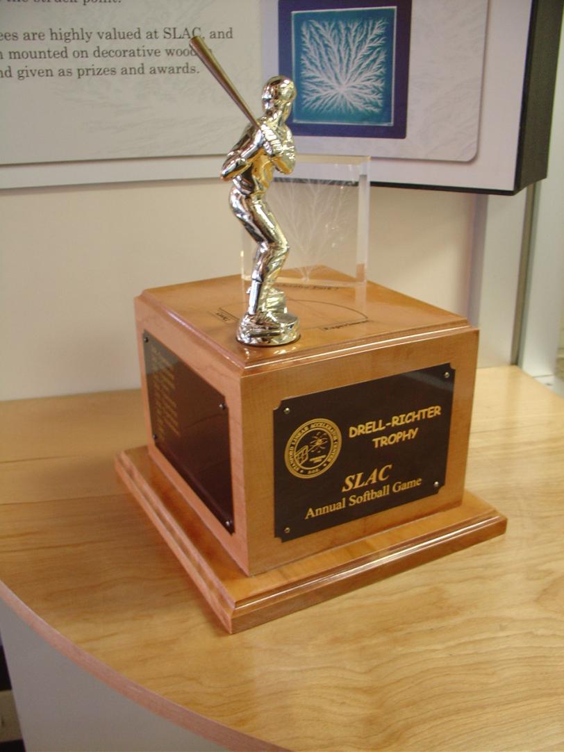 trophy of softball player with a bat