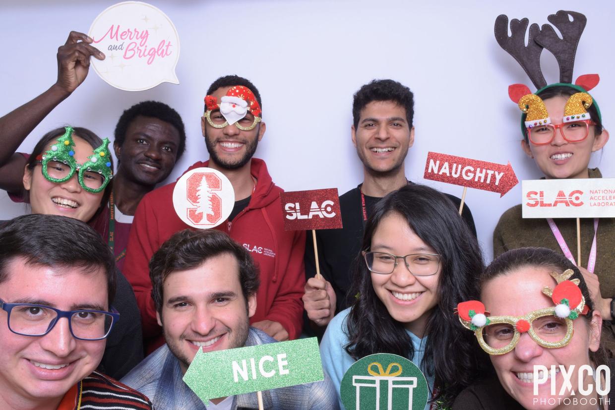 Group photo with holiday props