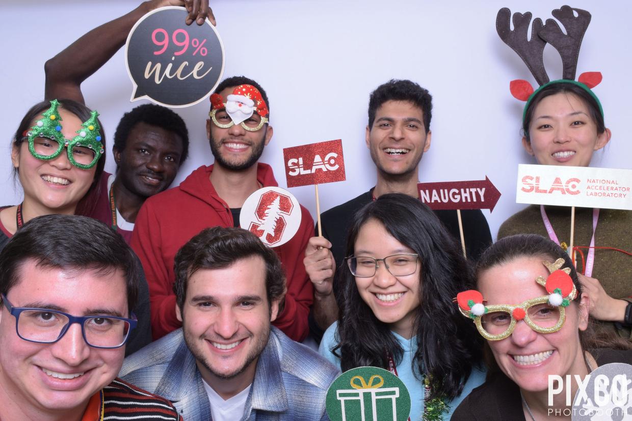 Group photo with holiday props