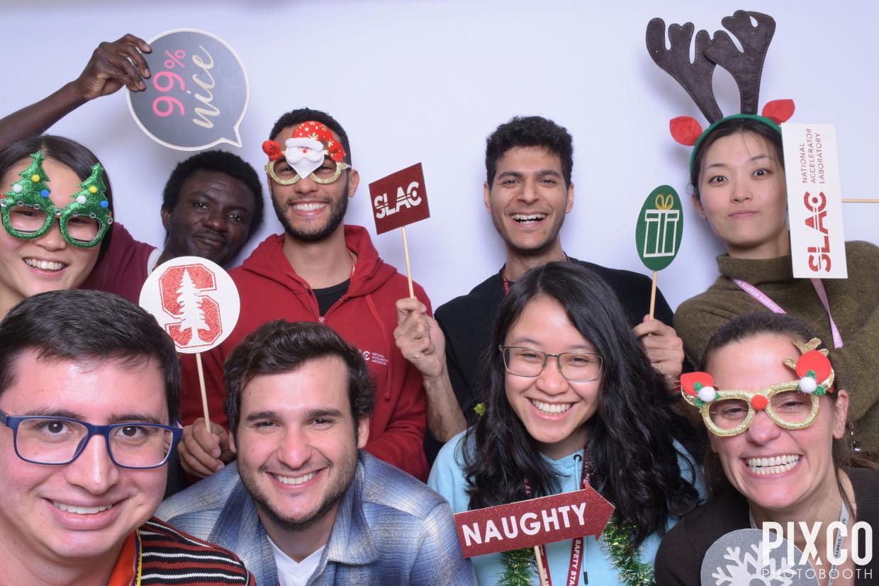 Group photo with holiday props